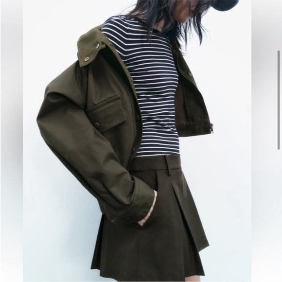 🆕 Small 🌸 Zara oversized cropped bomber utility jacket - Picture 9 of 10